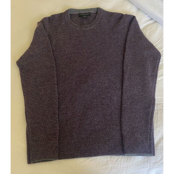 The Men's Store Bloomingdales Wool Cashmere Raisin Combo Pullover Sweater M - Picture 3 of 10